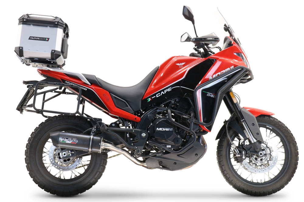 GPR TECH compatível com Moto Morini X-CAPE 650 2021/2024 e5 Top Case Alpi-Tech em alumínio, cor prata com placa específica incluída Capacidade Litros 45