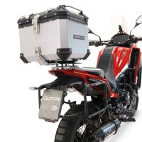 GPR TECH compatível com Moto Morini X-CAPE 650 2021/2024 e5 Top Case Alpi-Tech em alumínio, cor prata com placa específica incluída Capacidade Litros 45