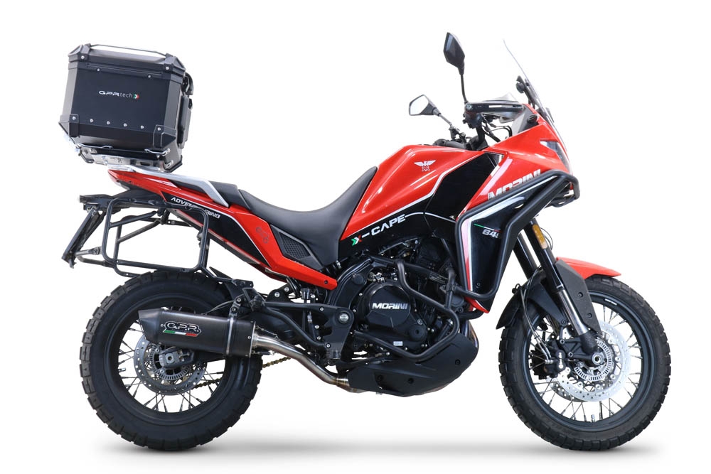 GPR TECH compatível com Moto Morini X-CAPE 650 2021/2024 e5 Top Case Alpi-Tech em alumínio, cor preta com placa específica incluída Capacidade Litros 55