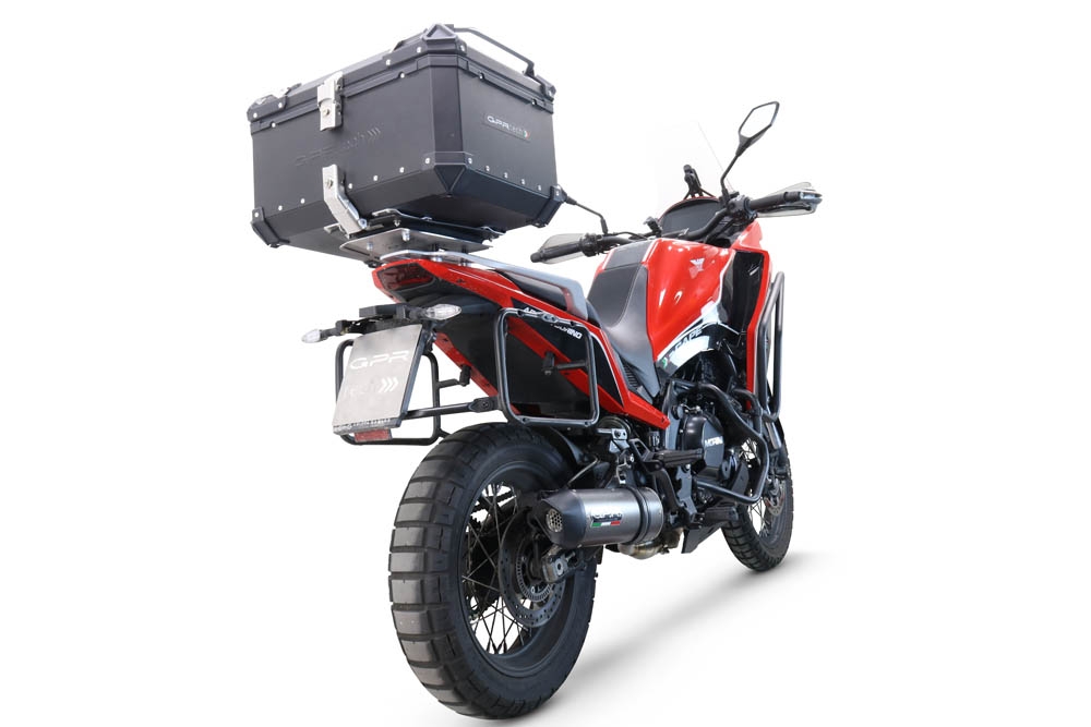 GPR TECH compatível com Moto Morini X-CAPE 650 2021/2024 e5 Top Case Alpi-Tech em alumínio, cor preta com placa específica incluída Capacidade Litros 55