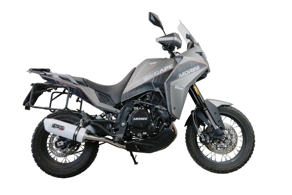 Escape compatível com Moto Morini X-CAPE 650 2021-2024, Albus Ceramic, Sistema homologado con coletor semi-completo, incluindo db killer removível e tubo de ligação 