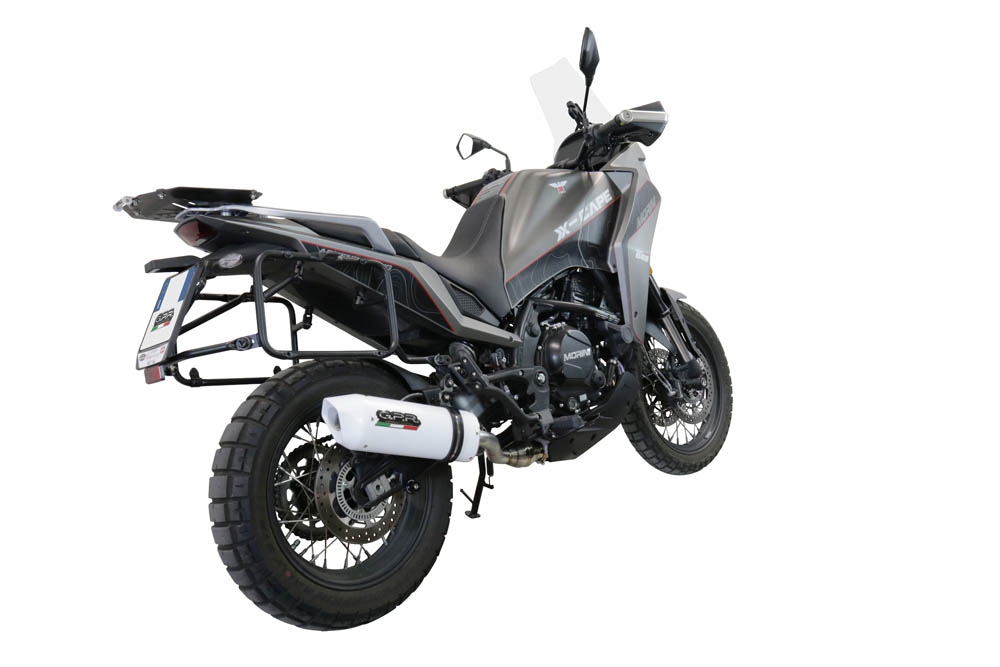 Escape compatível com Moto Morini X-CAPE 650 2021-2024, Albus Ceramic, Sistema homologado con coletor semi-completo, incluindo db killer removível e tubo de ligação 