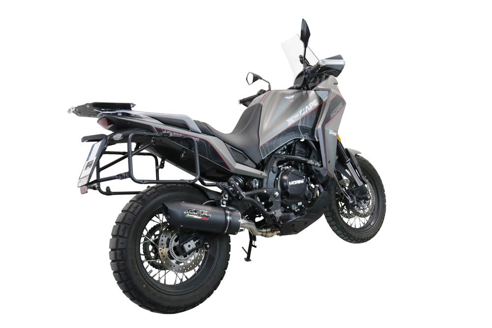 Escape compatível com Moto Morini X-CAPE 650 2021-2024, Furore Evo4 Nero, Sistema homologado con coletor semi-completo, incluindo db killer removível e tubo de ligação 