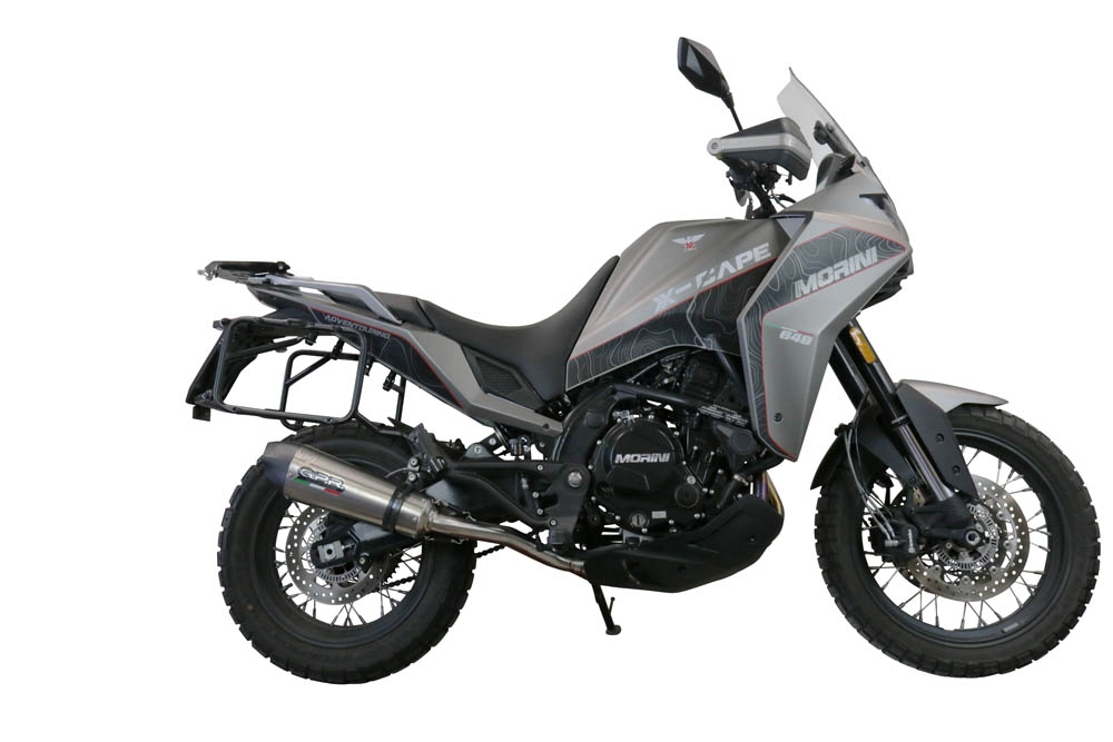 GPR escape compatível com  Moto Morini X-CAPE 650 2021-2024, New Grand Prix Evo Titanium, Sistema homologado con coletor semi-completo, incluindo db killer removível e tubo de ligação 