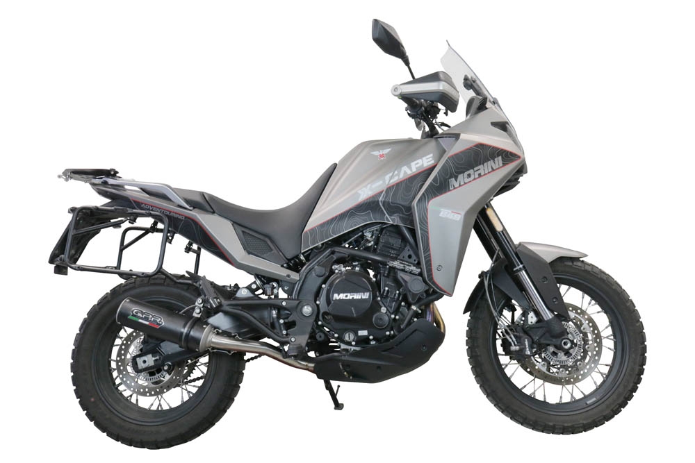 GPR escape compatível com  Moto Morini X-CAPE 650 2021-2024, M3 Black Titanium, Escape homologado semi-completo com db killer removível e com catalisador 