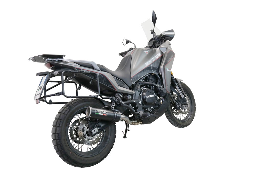 GPR escape compatível com  Moto Morini X-CAPE 650 2021-2024, M3 Black Titanium, Escape homologado semi-completo com db killer removível e com catalisador 