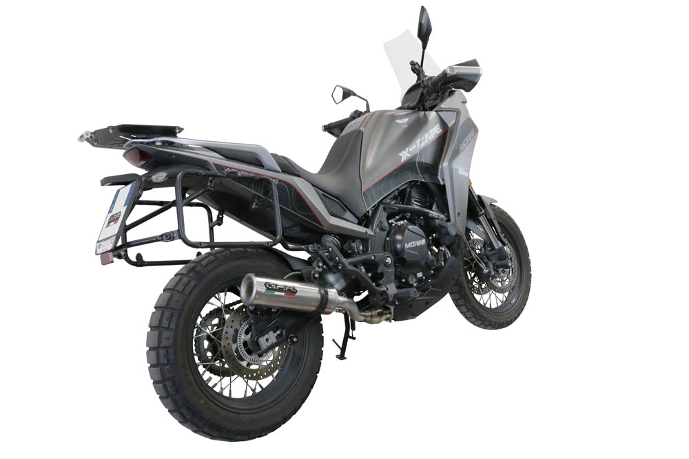 Escape compatível com Moto Morini X-CAPE 650 2021-2024, M3 Inox , Sistema homologado con coletor semi-completo, incluindo db killer removível e tubo de ligação 