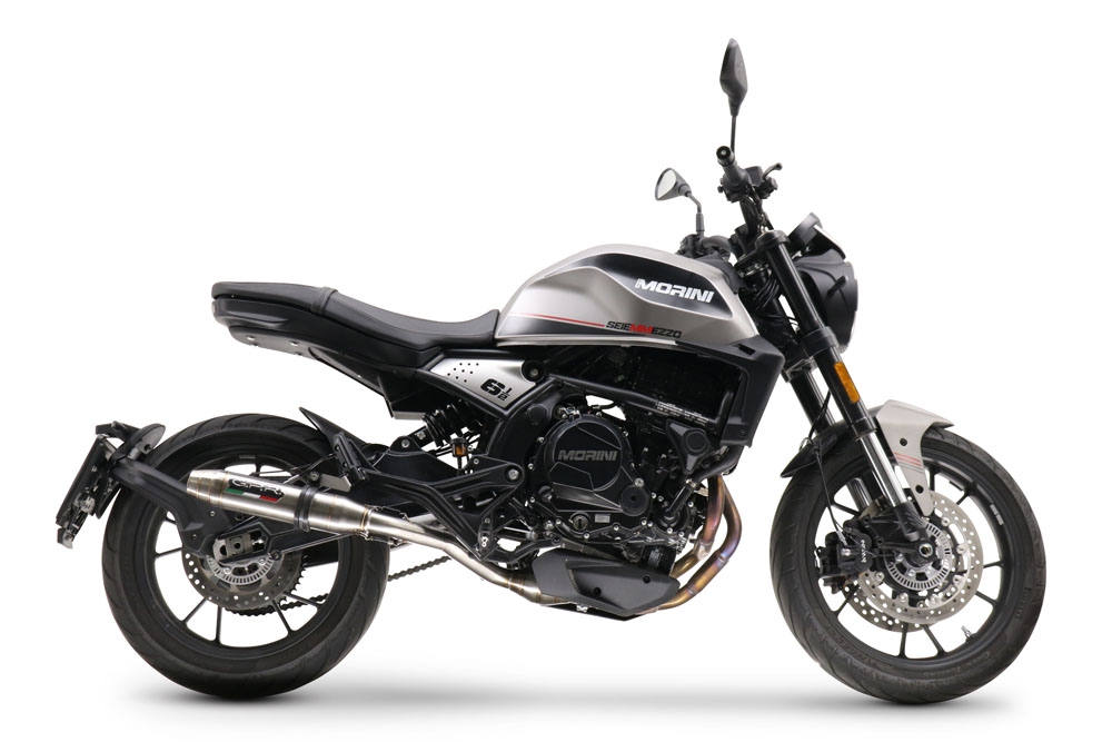 Escape compatível com Moto Morini Seiemmezzo Str 2022-2024, Deeptone Inox, Sistema homologado con coletor semi-completo, incluindo db killer removível e tubo de ligação 