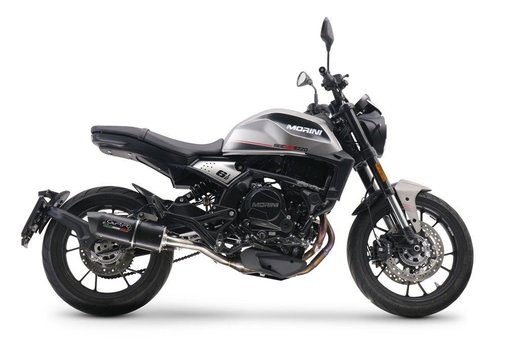 Escape compatível com Moto Morini Seiemmezzo Str 2022-2024, Furore Evo4 Nero, Sistema homologado con coletor semi-completo, incluindo db killer removível e tubo de ligação 