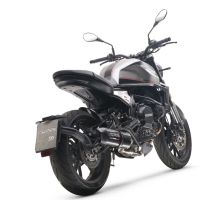 Escape compatível com Moto Morini Seiemmezzo Str 2022-2024, Furore Evo4 Nero, Sistema homologado con coletor semi-completo, incluindo db killer removível e tubo de ligação 