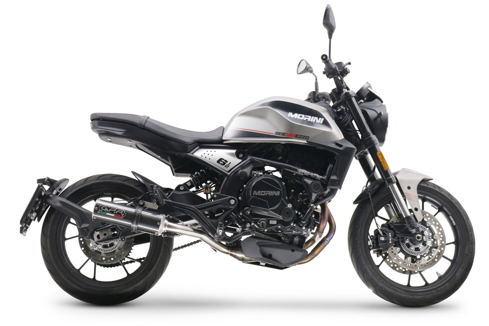 Escape compatível com Moto Morini Seiemmezzo Str 2022-2024, M3 Poppy , Sistema homologado con coletor semi-completo, incluindo db killer removível e tubo de ligação 