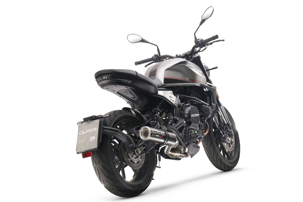 Escape compatível com Moto Morini Seiemmezzo Str 2022-2024, M3 Poppy , Sistema homologado con coletor semi-completo, incluindo db killer removível e tubo de ligação 