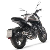 Escape compatível com Moto Morini Seiemmezzo Str 2022-2024, M3 Poppy , Sistema homologado con coletor semi-completo, incluindo db killer removível e tubo de ligação 