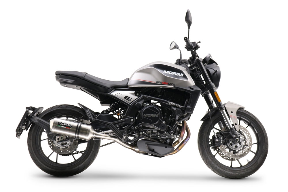 Escape compatível com Moto Morini Seiemmezzo Scr 2022-2024, Satinox , Sistema homologado con coletor semi-completo, incluindo db killer removível e tubo de ligação 