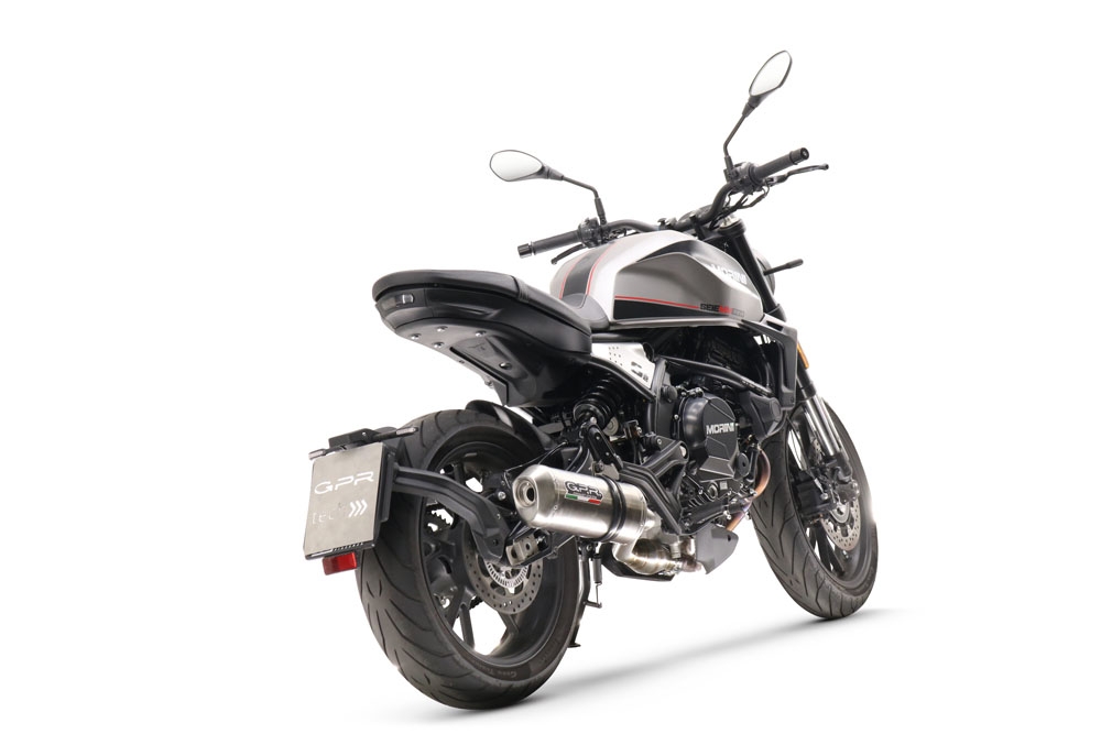 Escape compatível com Moto Morini Seiemmezzo Scr 2022-2024, Satinox , Sistema homologado con coletor semi-completo, incluindo db killer removível e tubo de ligação 