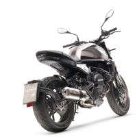 Escape compatível com Moto Morini Seiemmezzo Scr 2022-2024, Satinox , Sistema homologado con coletor semi-completo, incluindo db killer removível e tubo de ligação 