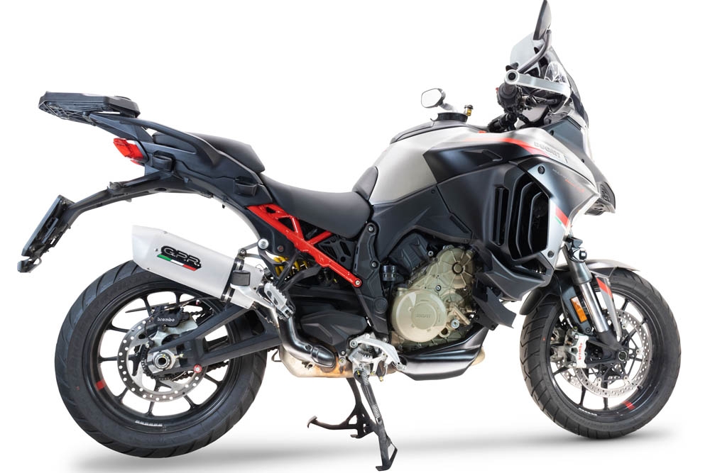 Escape compatível com Ducati Multistrada V4 Grand Tour 2024-2025, Albus Evo4, Escape legal, homologado, silenciador com db killer removível e tubo de ligação específico 