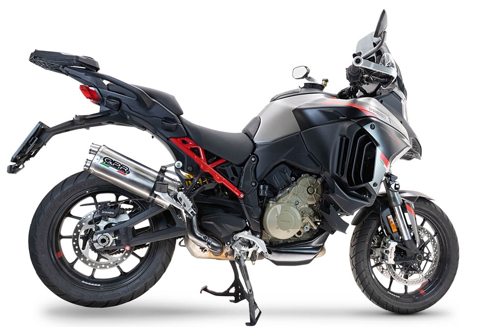 Escape compatível com Ducati Multistrada V4 Rally 2023-2024, Dual Inox, Escape legal, homologado, silenciador com db killer removível e tubo de ligação específico 
