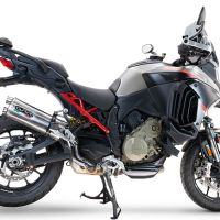 Escape compatível com Ducati Multistrada V4 Rally 2023-2024, Dual Inox, Escape legal, homologado, silenciador com db killer removível e tubo de ligação específico 