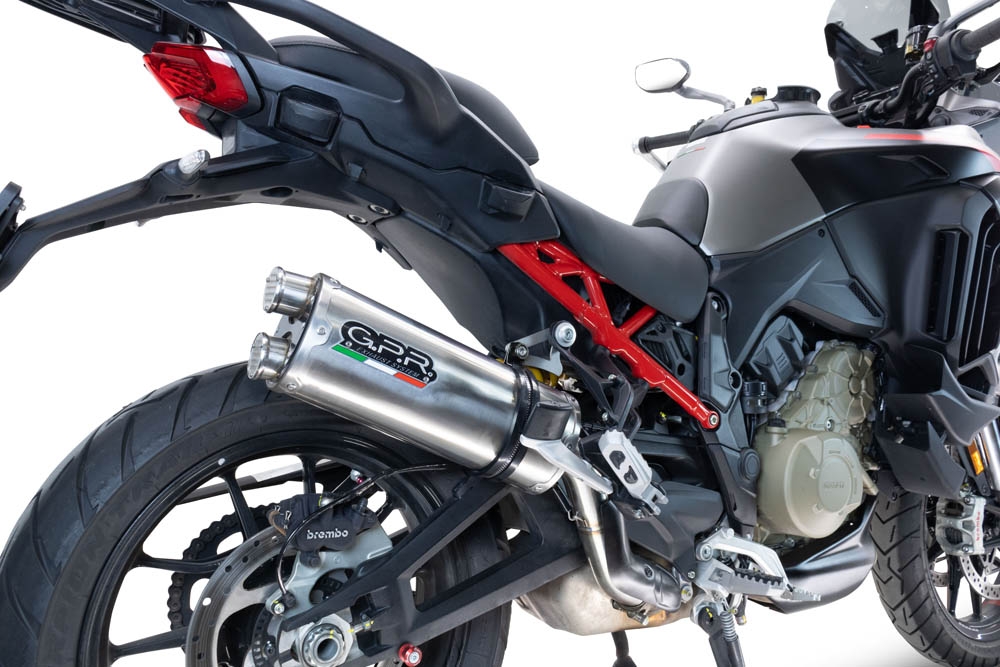 Escape compatível com Ducati Multistrada V4 Rally 2023-2024, Dual Inox, Escape legal, homologado, silenciador com db killer removível e tubo de ligação específico 