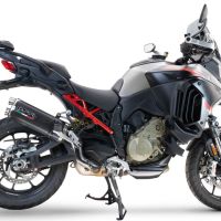 Escape compatível com Ducati Multistrada V4 Grand Tour 2024-2025, Dual Poppy, Escape legal, homologado, silenciador com db killer removível e tubo de ligação específico 