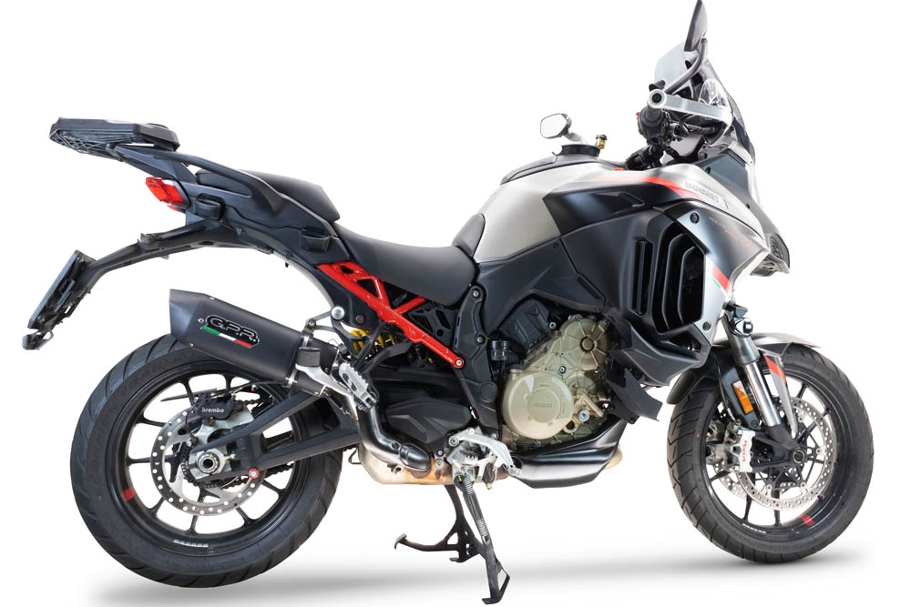 Escape compatível com Ducati Multistrada V4 Grand Tour 2024-2025, Furore Evo4 Nero, Escape legal, homologado, silenciador com db killer removível e tubo de ligação específico 