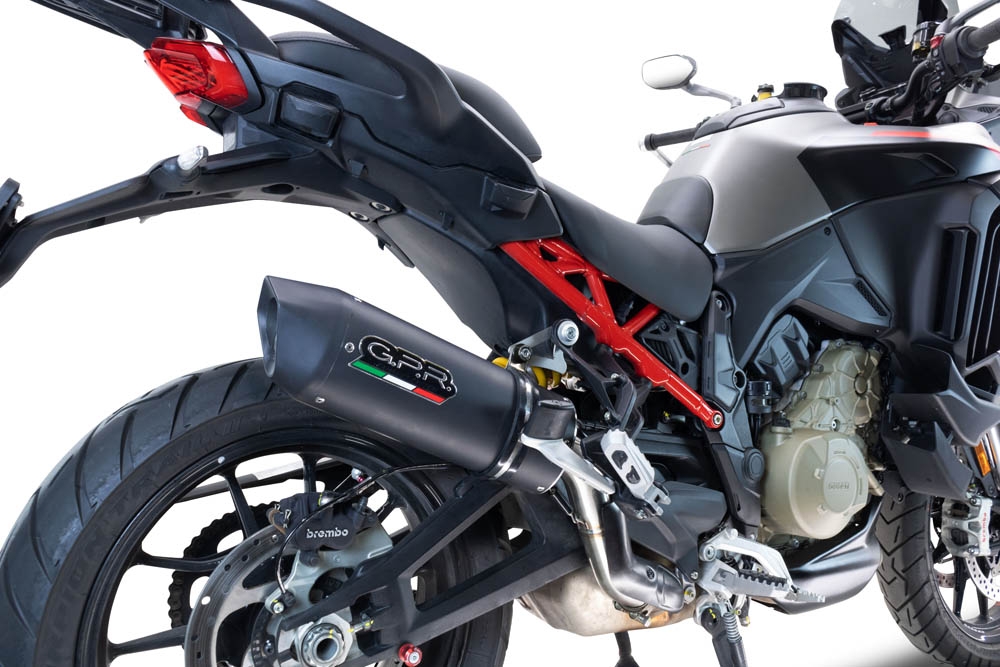 Escape compatível com Ducati Multistrada V4 Grand Tour 2024-2025, Furore Evo4 Nero, Escape legal, homologado, silenciador com db killer removível e tubo de ligação específico 