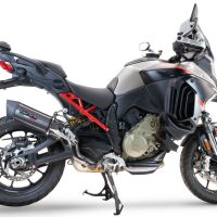 Escape compatível com Ducati Multistrada V4 Grand Tour 2024-2025, Furore Evo4 Poppy, Escape legal, homologado, silenciador com db killer removível e tubo de ligação específico 