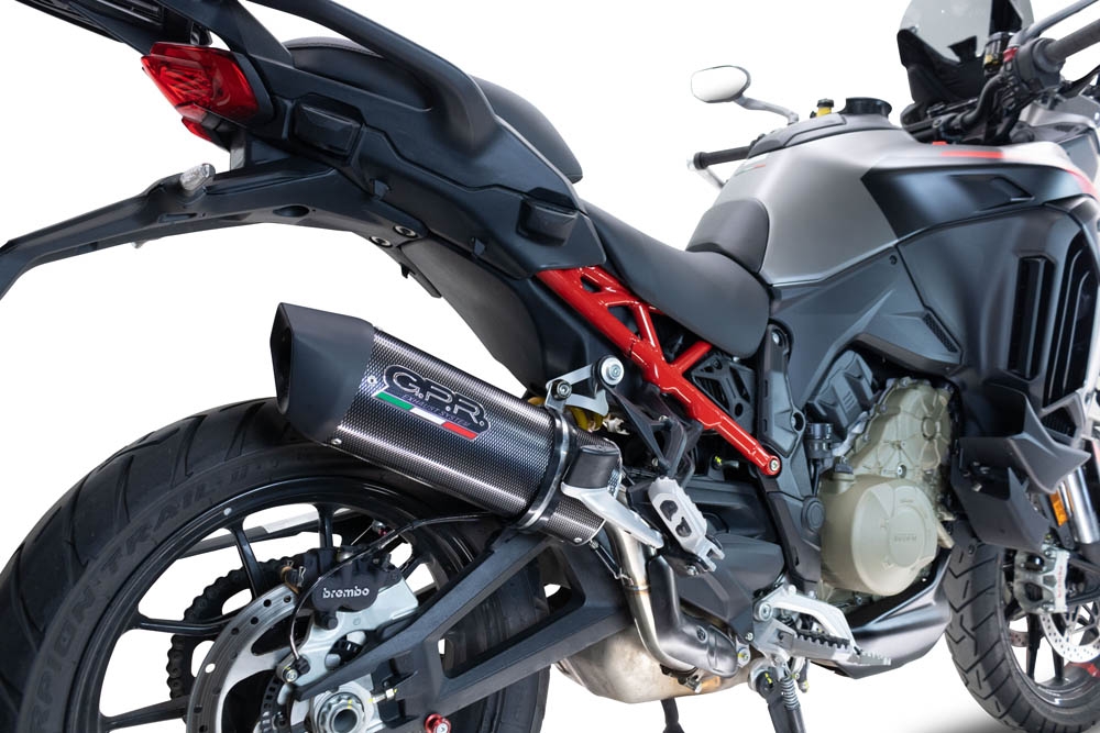 Escape compatível com Ducati Multistrada V4 Grand Tour 2024-2025, Furore Evo4 Poppy, Escape legal, homologado, silenciador com db killer removível e tubo de ligação específico 