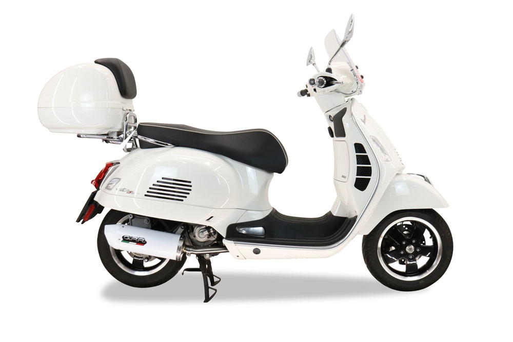 Escape compatível com Piaggio Vespa 300 Gts - Gtv - Touring - Super 2019-2020, Albus Ceramic, Escape completo, não legal para países da UE, com db killer removível 
