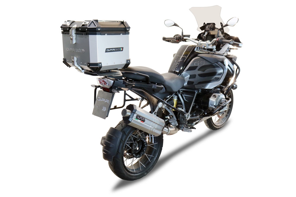 Top case maletas GPR TECH compatível com Bmw F 850 Gs Adventure 2021/2023 e5 Top Case Alpi-Tech em alumínio, cor prata com placa específica incluída Capacidade Litros 35