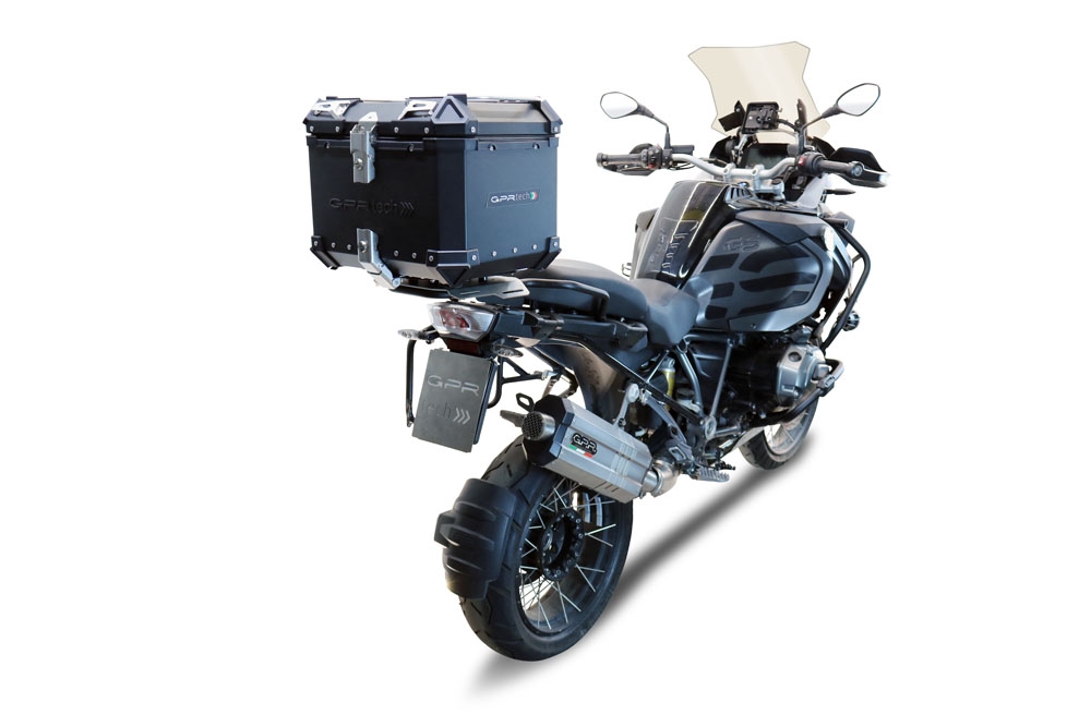Top case maletas GPR TECH compatível com Bmw R 1200 Gs Adventure 2017/2018 e4 Top Case Alpi-Tech em alumínio, cor preta com placa específica incluída Capacidade Litros 35
