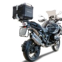Top case maletas GPR TECH compatível com Bmw R 1200 Gs Adventure 2017/2018 e4 Top Case Alpi-Tech em alumínio, cor preta com placa específica incluída Capacidade Litros 35