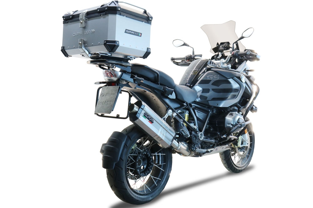 Top case maletas GPR TECH compatível com Bmw R 1200 Gs Adventure 2017/2018 e4 Top Case Alpi-Tech em alumínio, cor prata com placa específica incluída Capacidade Litros 55