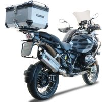 Top case maletas GPR TECH compatível com Bmw R 1200 Gs Adventure 2014/2016 e3 Top Case Alpi-Tech em alumínio, cor prata com placa específica incluída Capacidade Litros 55