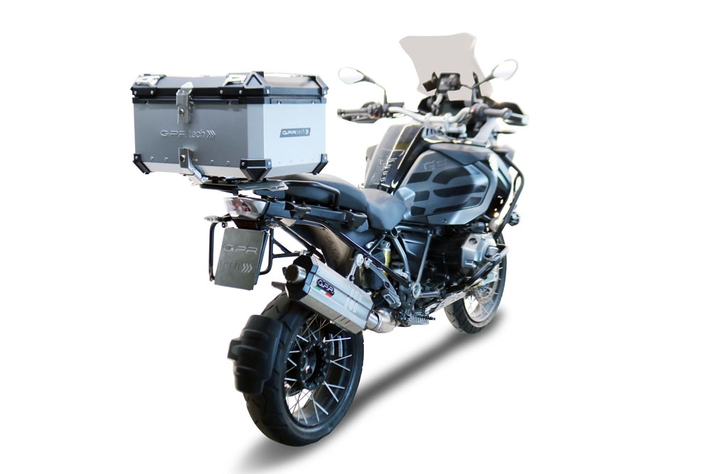 Top case maletas GPR TECH compatível com Bmw R 1200 Gs Adventure 2017/2018 e4 Top Case Alpi-Tech em alumínio, cor prata com placa específica incluída Capacidade Litros 55