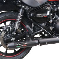Escape compatível com Royal Enfield Meteor 350 2021-2023, Deeptone Nero, Sistema racing Silencioso com tubo de ligação 