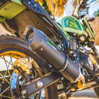 Escape compatível com Royal Enfield Himalayan 410 2021-2024, Furore Nero, Sistema homologado, catalisador original será eliminado Silencioso com tubo de ligação 
