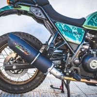 Escape compatível com Royal Enfield Himalayan 410 2021-2024, Furore Nero, Sistema racing Silencioso com tubo de ligação 