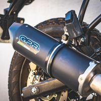 Escape compatível com Royal Enfield Himalayan 410 2021-2024, Furore Nero, Sistema homologado, catalisador original será eliminado Silencioso com tubo de ligação 