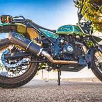 Escape compatível com Royal Enfield Himalayan 410 2021-2024, Furore Nero, Sistema racing Silencioso com tubo de ligação 