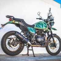 Escape compatível com Royal Enfield Himalayan 410 2021-2024, Furore Nero, Sistema racing Silencioso com tubo de ligação 