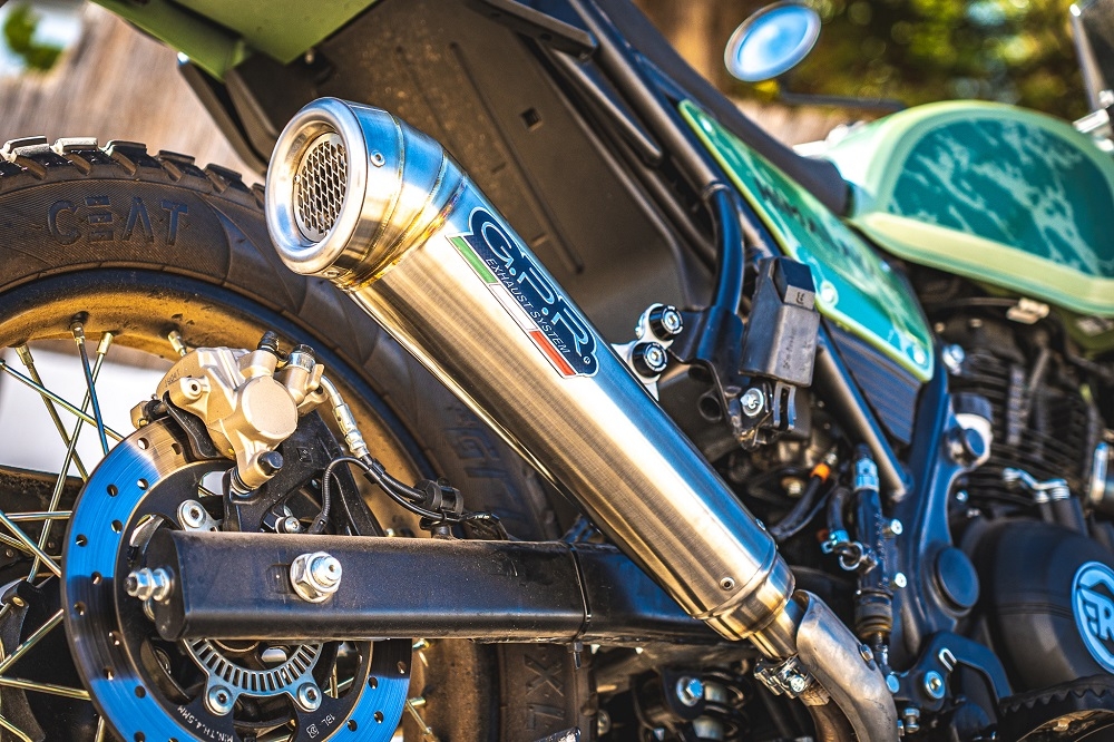 Escape compatível com Royal Enfield Himalayan 410 DIAM 42.5 2017-2020, Powercone Evo, Sistema homologado apenas para ruído, válido para mercados fora da UE Silencioso com tubo de ligação 