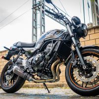 GPR escape compatível com  Kawasaki Z 650 RS 2021-2023, Satinox Poppy , Silenciador homologado para ruído, com catalisador, linha completa 