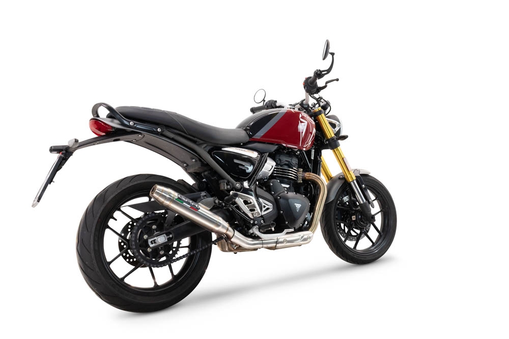 Escape compatível com Triumph Speed 400 2023-2025, Deeptone Inox, Escape legal, homologado, silenciador com db killer removível e tubo de ligação específico 