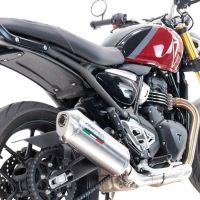 Escape compatível com Triumph Scrambler 400 X 2023-2025, Satinox , Escape legal, homologado, silenciador com db killer removível e tubo de ligação específico 