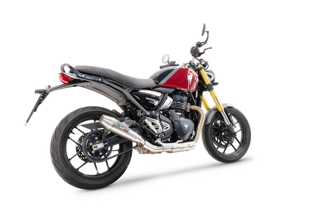 Escape compatível com Triumph Scrambler 400 X 2023-2025, Ultracone, Escape legal, homologado, silenciador com db killer removível e tubo de ligação específico 