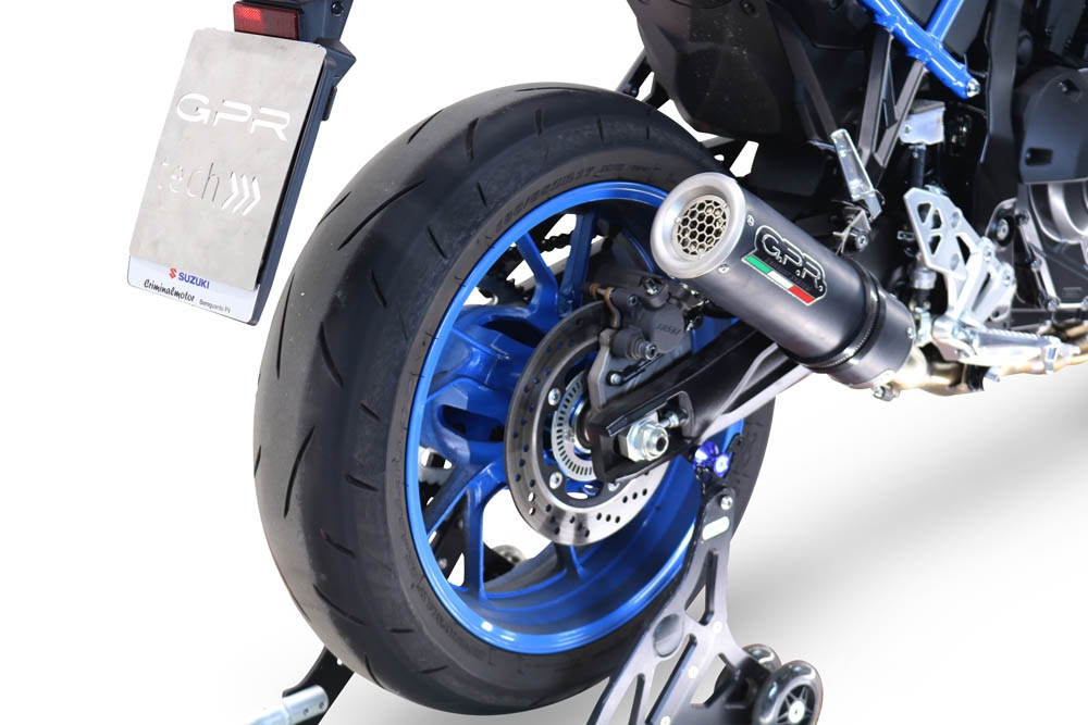 Escape compatível com Suzuki Gsx-8R 2022-2024, M3 Black Titanium, Escape completo, não legal para países da UE, com db killer removível 