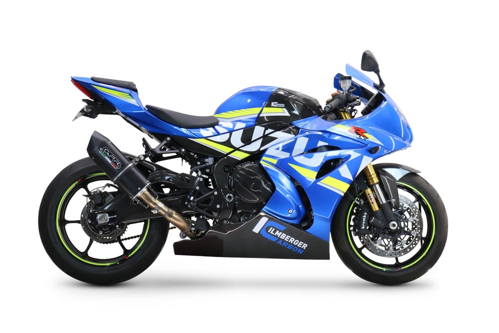 Escape compatível com Suzuki Gsx-R 1000 - 1000 R 2017-2020, Furore Evo4 Nero, Escape legal, homologado, silenciador com db killer removível e tubo de ligação específico 