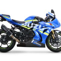 Escape compatível com Suzuki Gsx-R 1000 - 1000 R 2017-2020, Furore Evo4 Nero, Escape legal, homologado, silenciador com db killer removível e tubo de ligação específico 